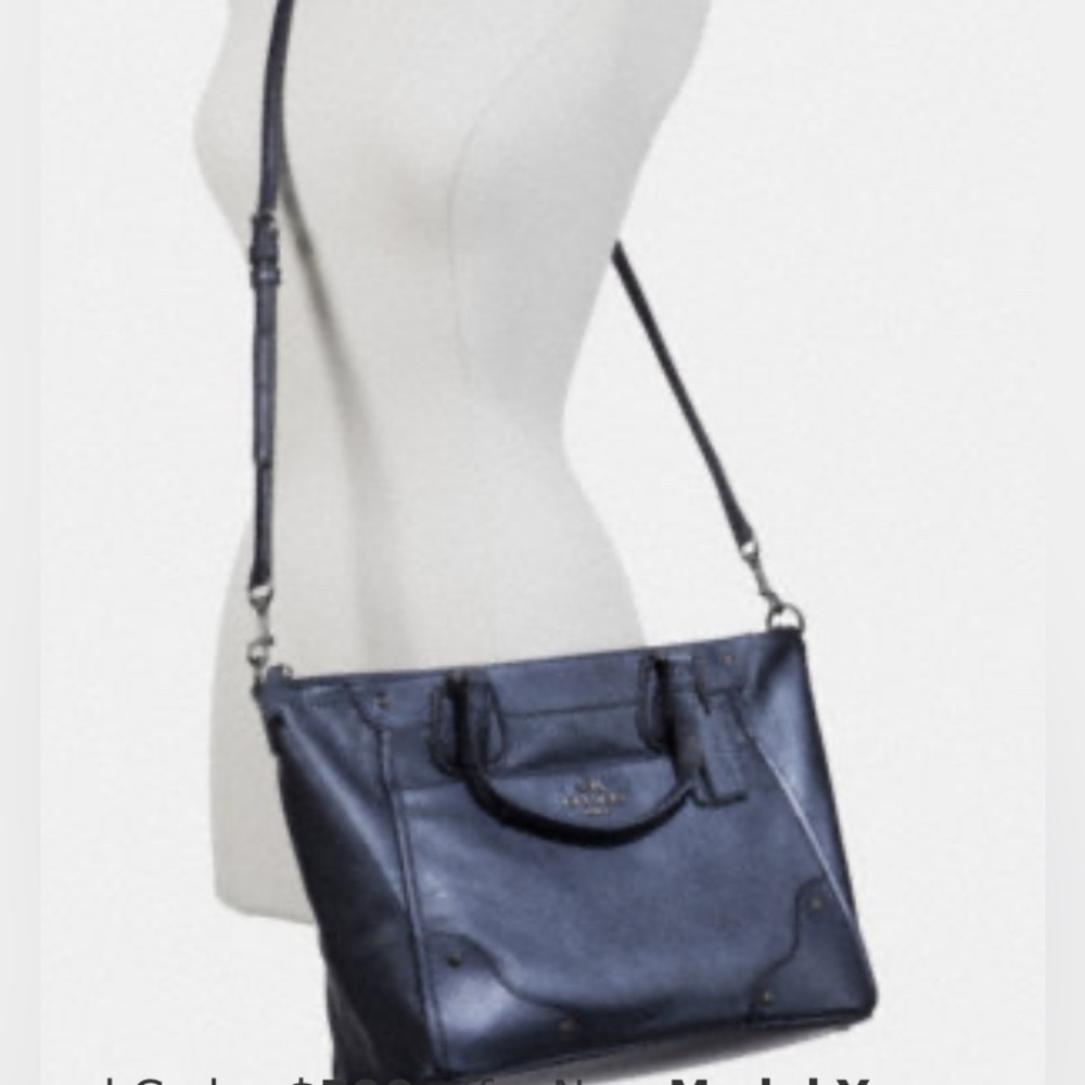 Coach Mickie Satchel in grain pearlized leather NWT - Picture 3 of 13